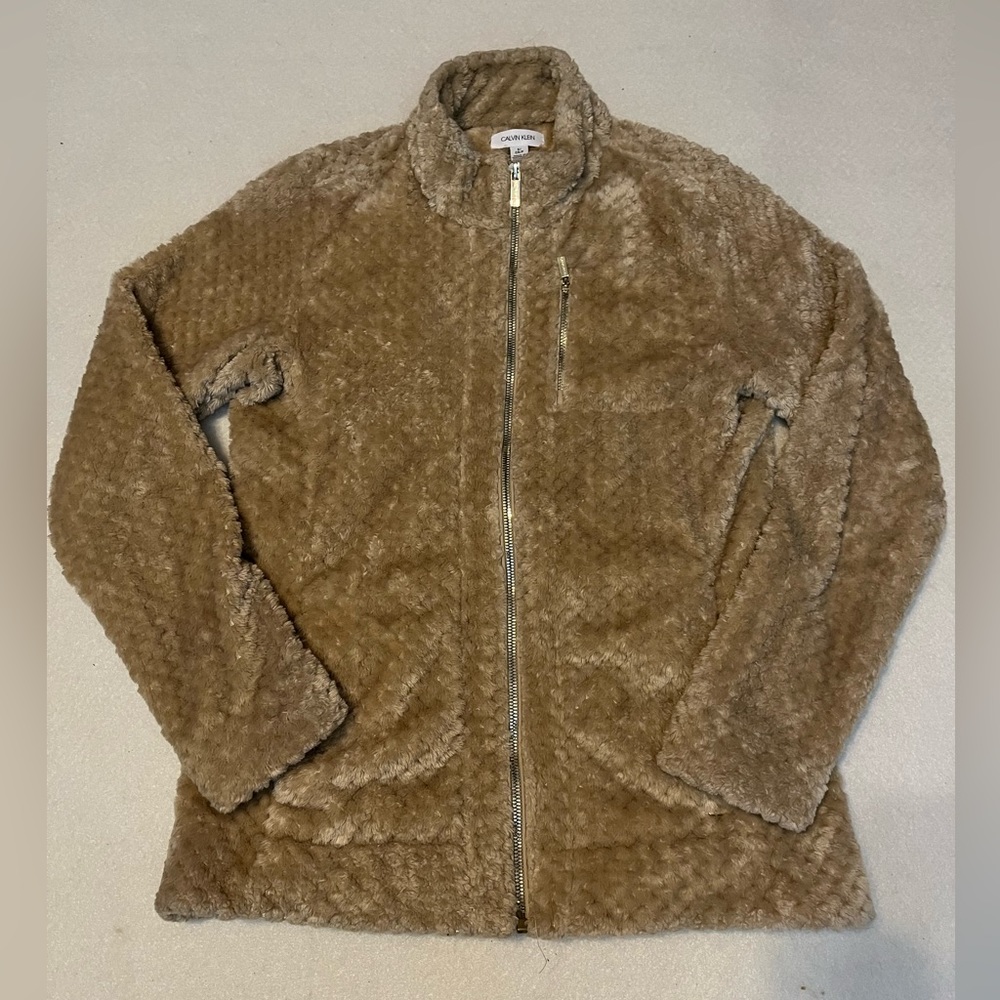 Calvin Klein Teddy Jacket in Beige‎ Sz S